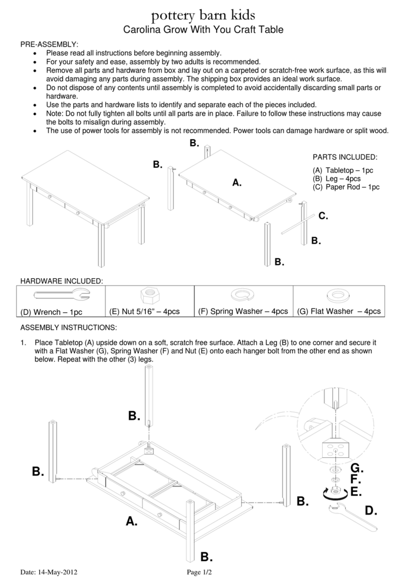 pottery barn kids Carolina Grow With You Craft Assembly instructions pottery barn kids Carolina Grow With You Craft Assembly instructions