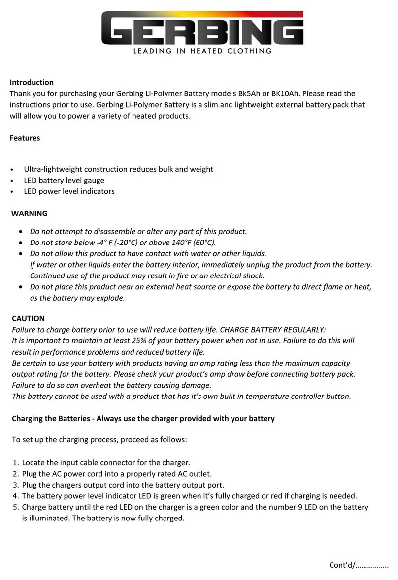 Gerbing Bk5Ah quick start guide