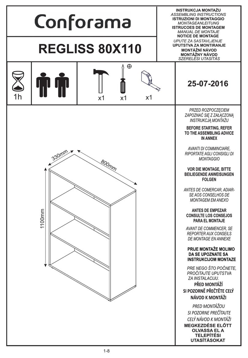 CONFORAMA REGLISS 214425 Installation guide