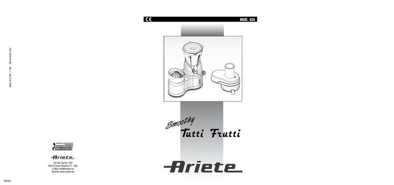 ARIETE Smoothy Tutti Frutti 425 manual