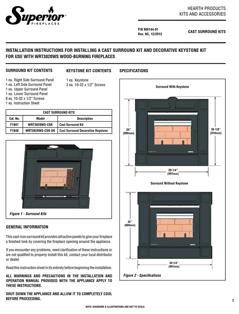 Superior Fireplaces WRT3820WS-CSK installation instructions Superior Fireplaces WRT3820WS-CSK installation instructions
