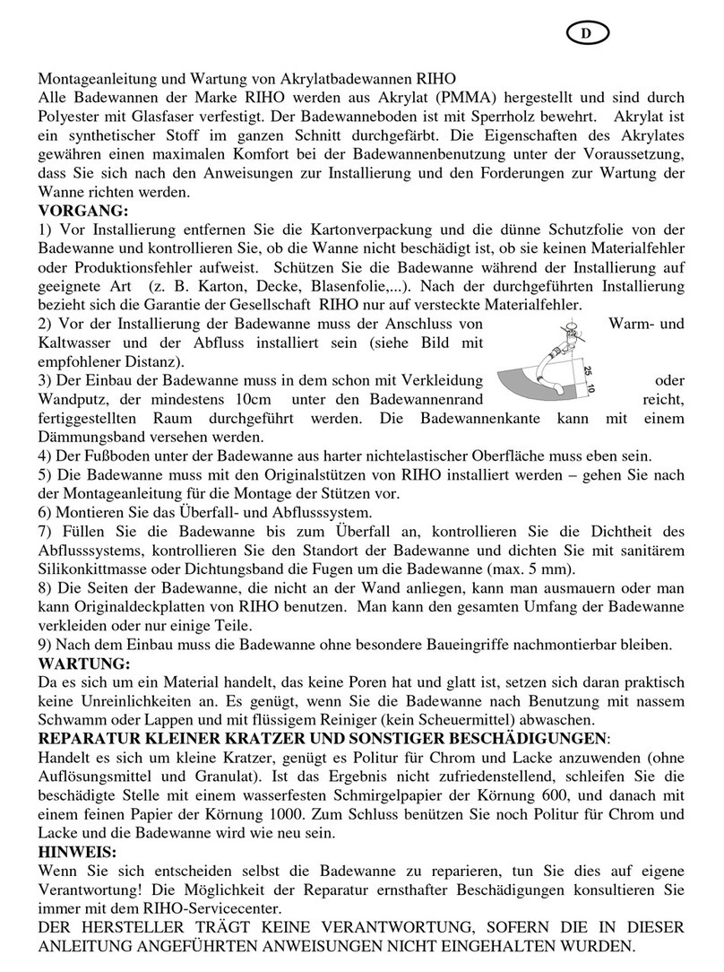 RIHO Desire BD07005 instructions