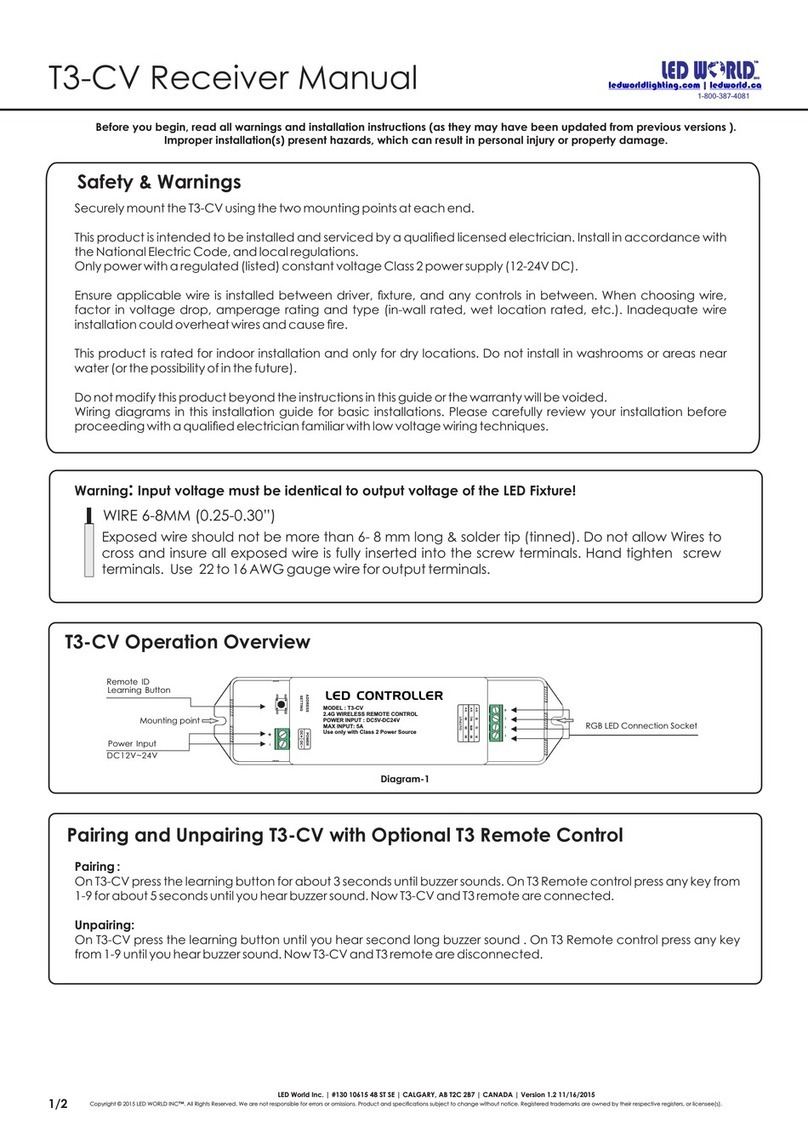 LED World T3-CV manual