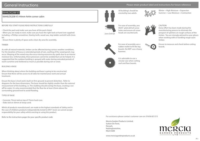 Mercia Garden Products 0644LOG208-V3 Instruction manual Mercia Garden Products 0644LOG208-V3 Instruction manual
