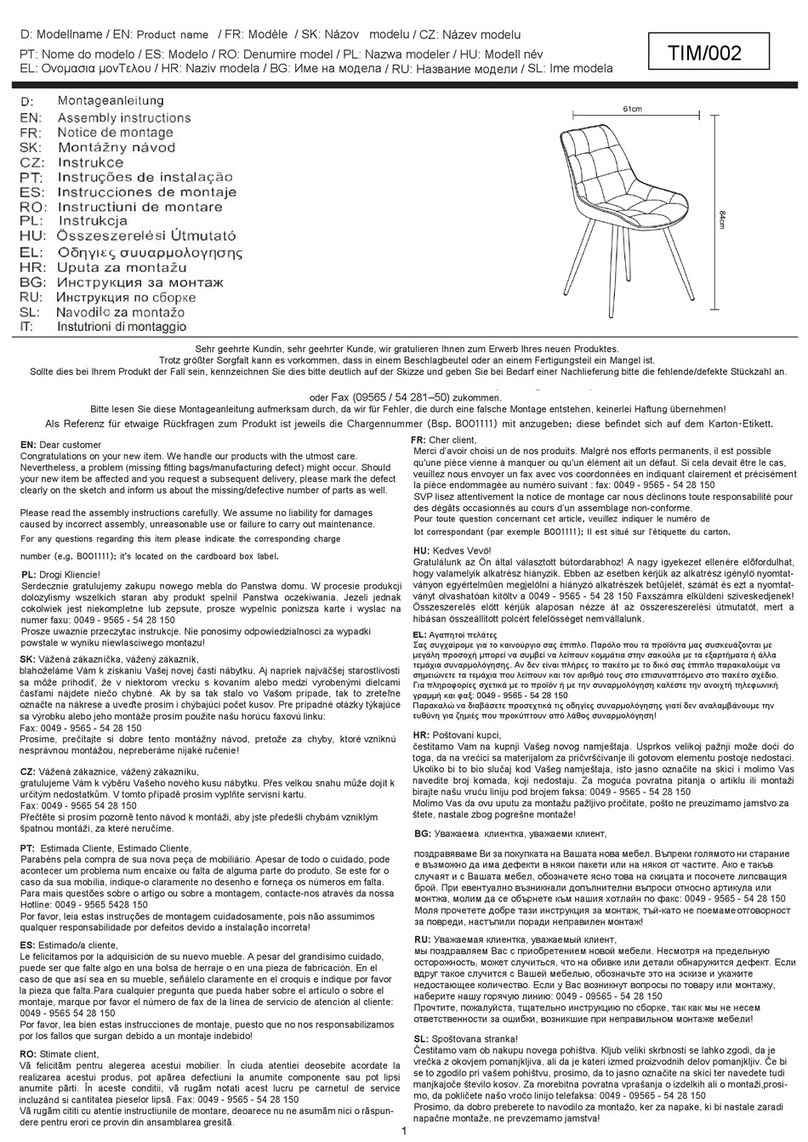 CONFORAMA TIM/002 User manual