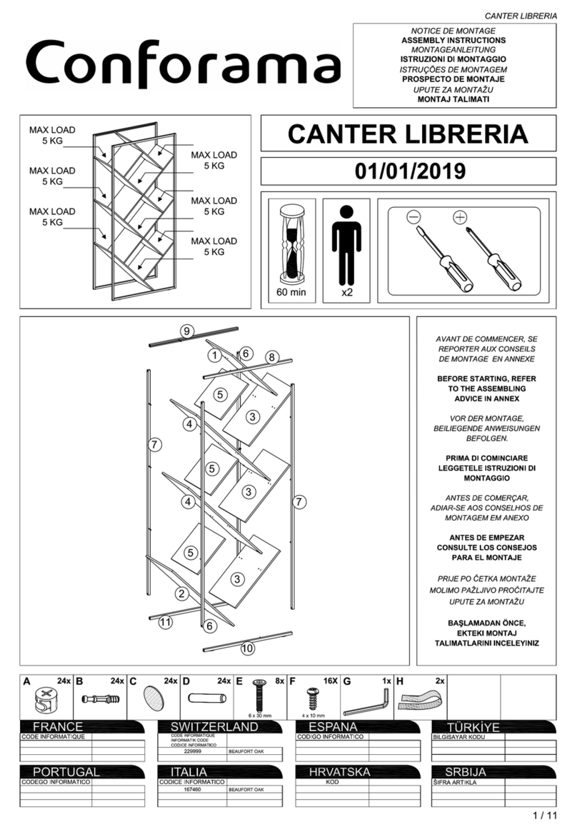 CONFORAMA CANTER LIBRERIA 229999 Installation guide