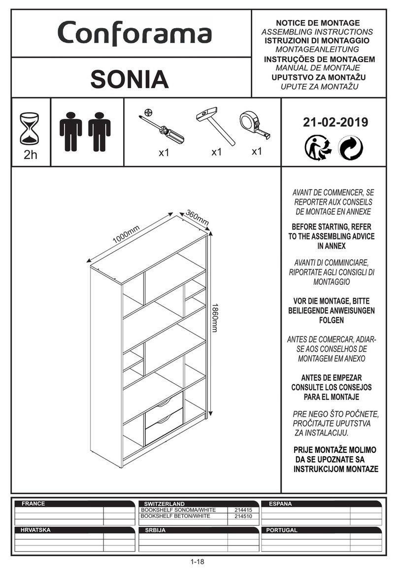 CONFORAMA SONIA 214415 Installation guide