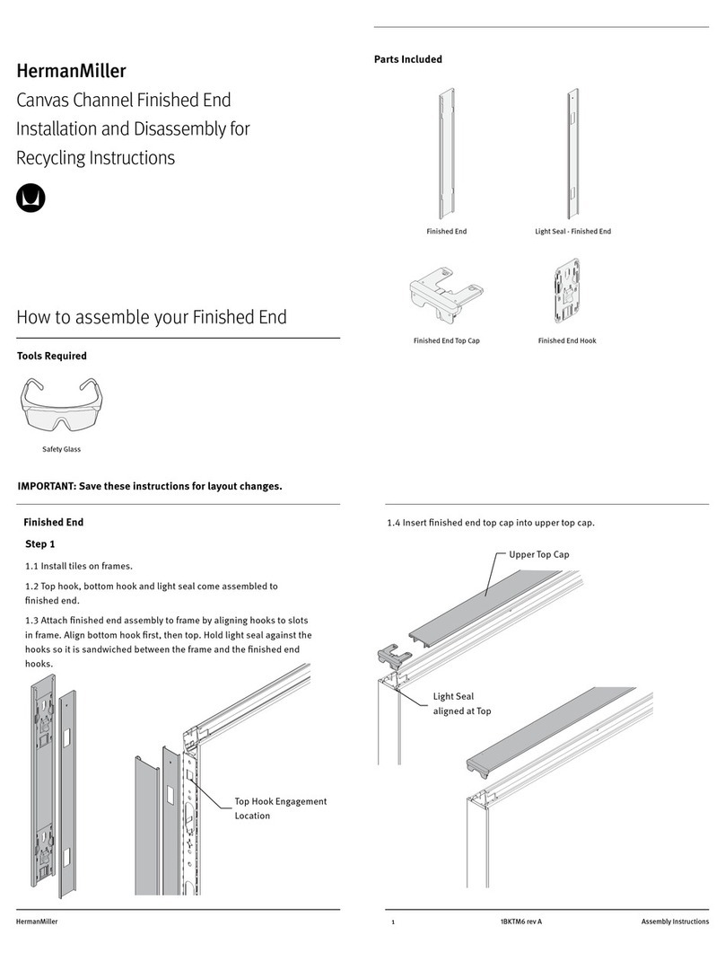 Herman Miller Canvas Channel Finished End Installation and Disassembly for Recycling Instructions Herman Miller Canvas Channel Finished End Installation and Disassembly for Recycling Instructions