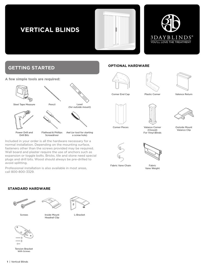 3 Day Blinds VERTICAL BLINDS User manual 3 Day Blinds VERTICAL BLINDS User manual