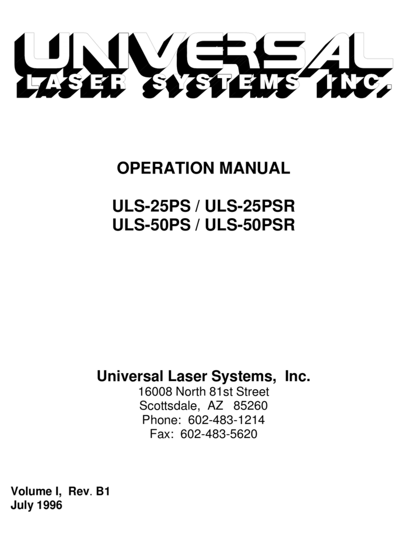Universal Laser Systems ULS-25PS Operation manual