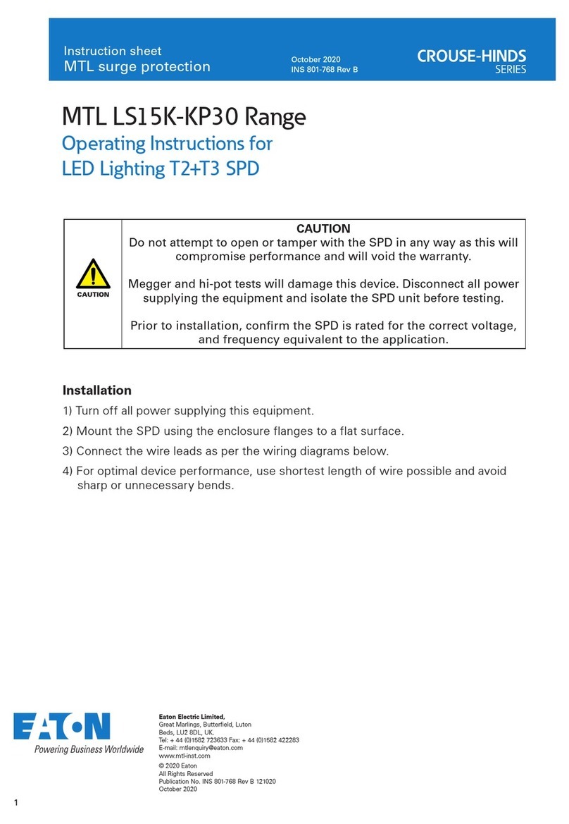 Eaton Crouse-hinds series instruction sheet