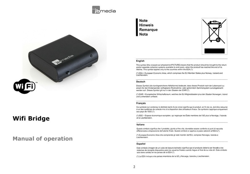 jb media Wifi bridge Manual of operation
