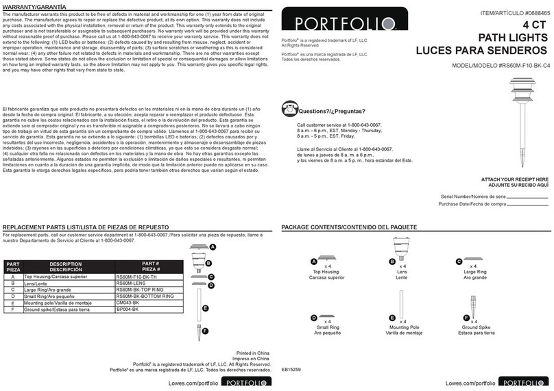 Portfolio RS60M-F10-BK-C manual