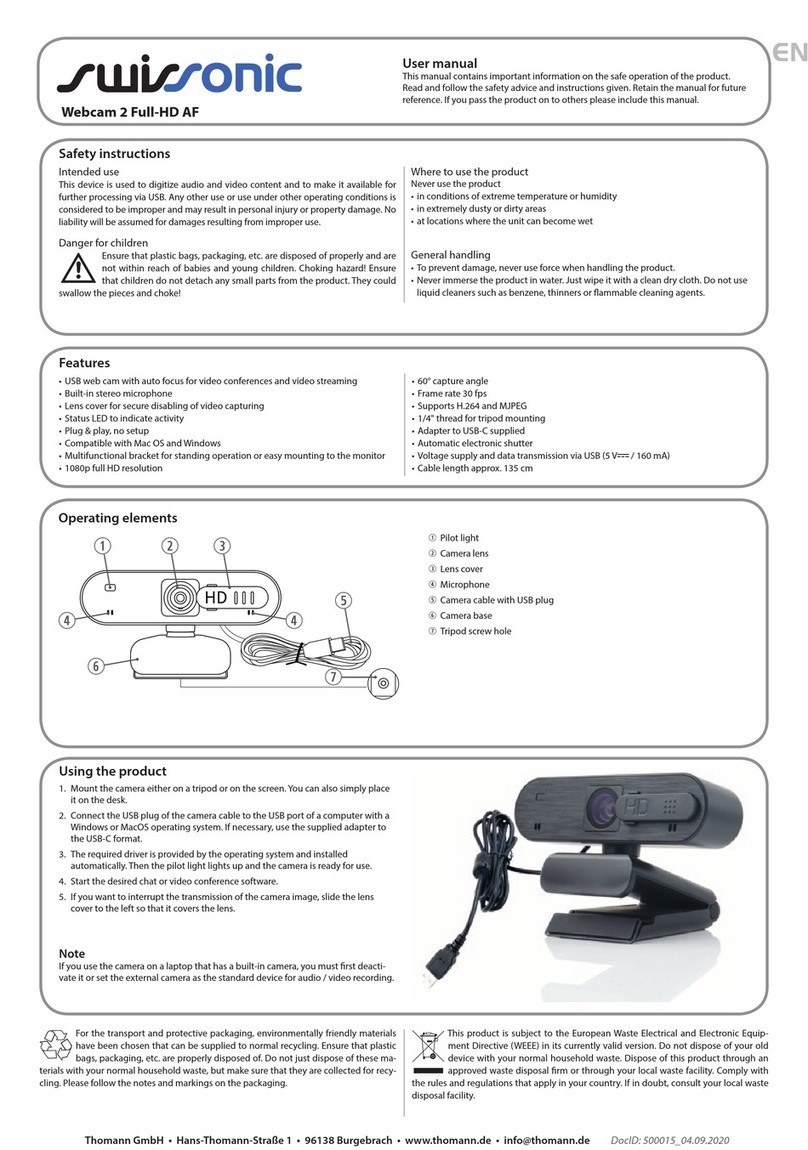 swissonic Webcam 2 Full-HD AF user manual
