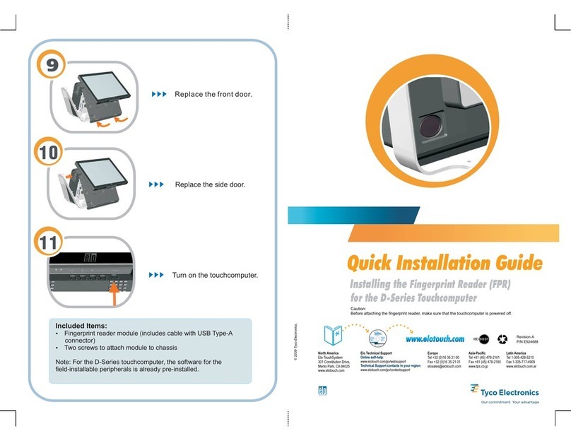 Tyco Electronics Elo TouchSystems 15D1 Quick installation guide Tyco Electronics Elo TouchSystems 15D1 Quick installation guide