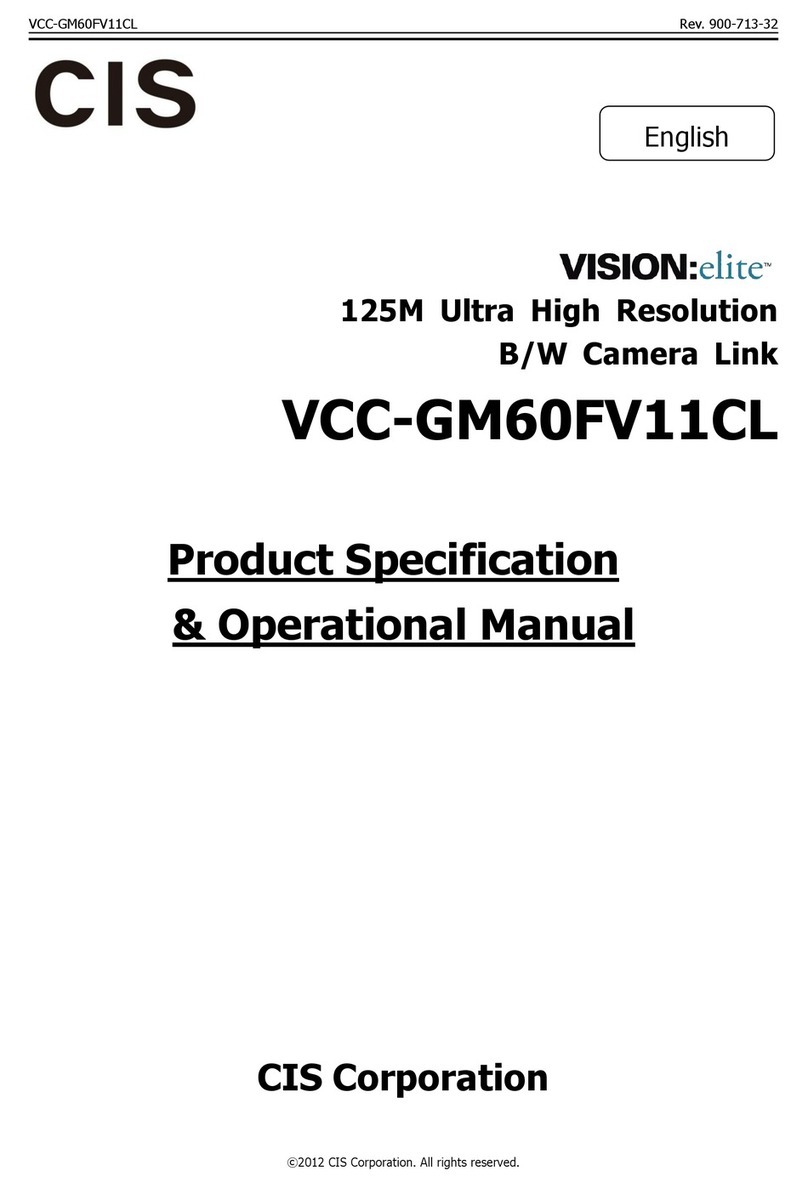 CIS VISION:elite VCC-GM60FV11CL Product specification & operational manual