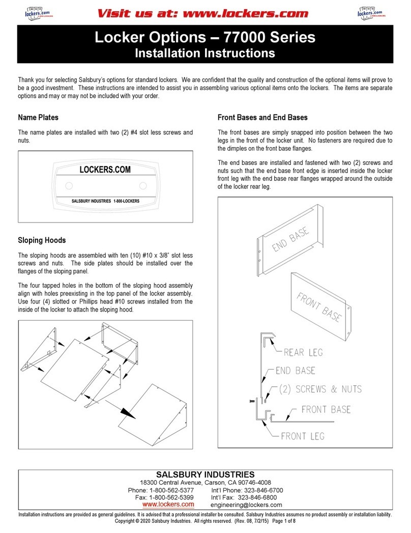 Salsbury Industries 77000 Series installation instructions