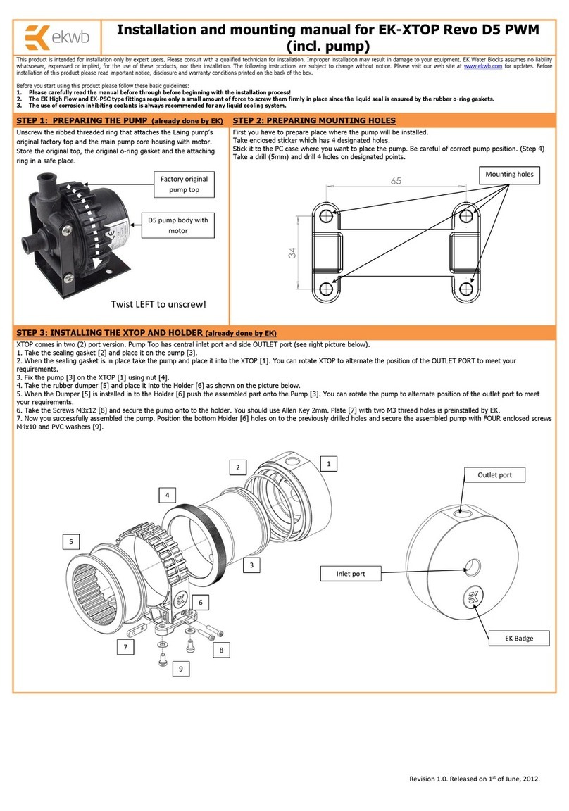 ekwb EK-XTOP Revo D5 PWM INSTALLATION AND MOUNTING MANUAL ekwb EK-XTOP Revo D5 PWM INSTALLATION AND MOUNTING MANUAL