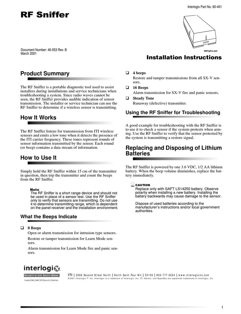 Interlogix RF Sniffer User manual