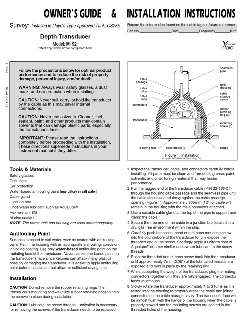 Airmar M192 Owner's guide & installation instructions