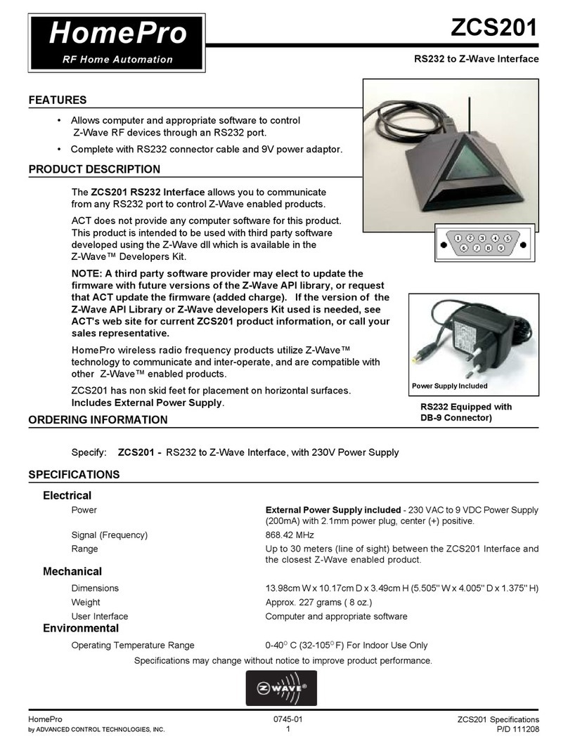 HomePro ZCS201 quick guide