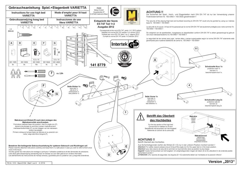 PAIDI VARIETTA Instructions for use PAIDI VARIETTA Instructions for use