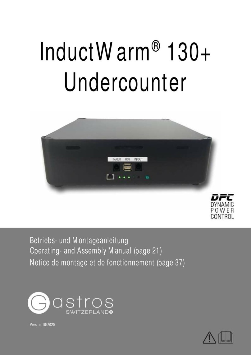 Gastros Switzerland InductWarm 130+ Operating and assembly manual Gastros Switzerland InductWarm 130+ Operating and assembly manual