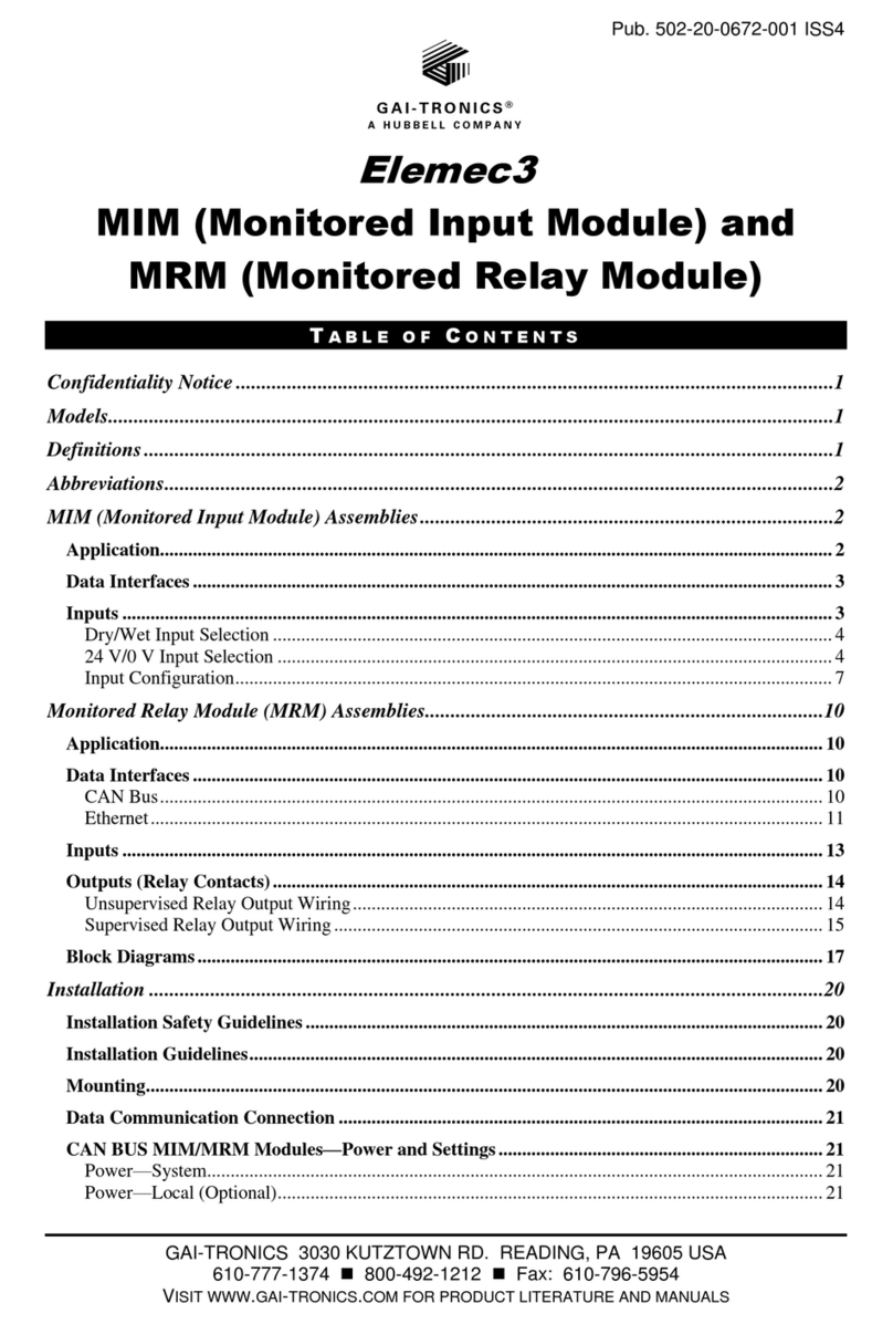 Hubbell GAI-Tronics Elemec3 MIM manual