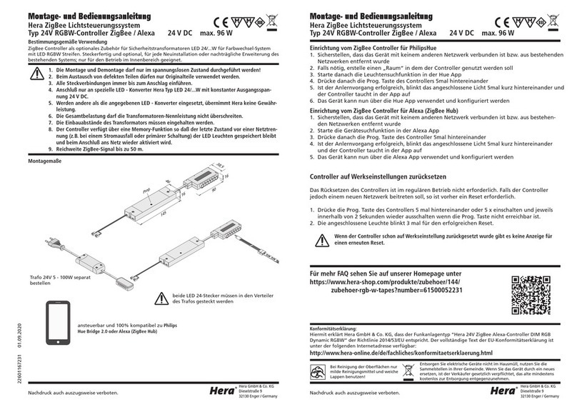 HERA ZigBee Assembly and operating instructions