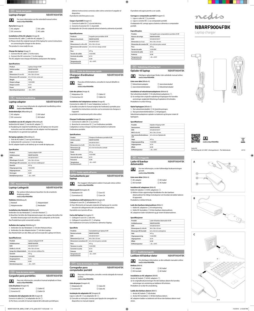 nedis NBARF9004FBK quick start guide
