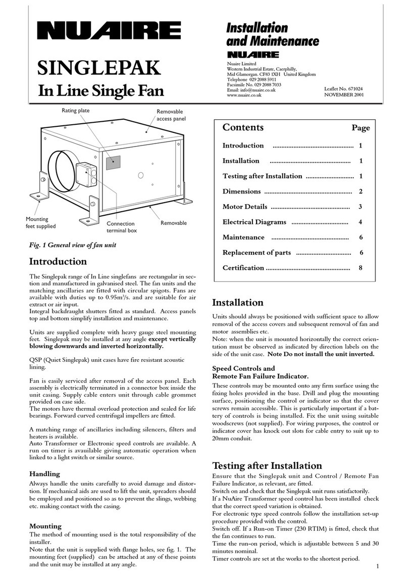 NuAire SINGLEPAK SP125 Instruction Manual
