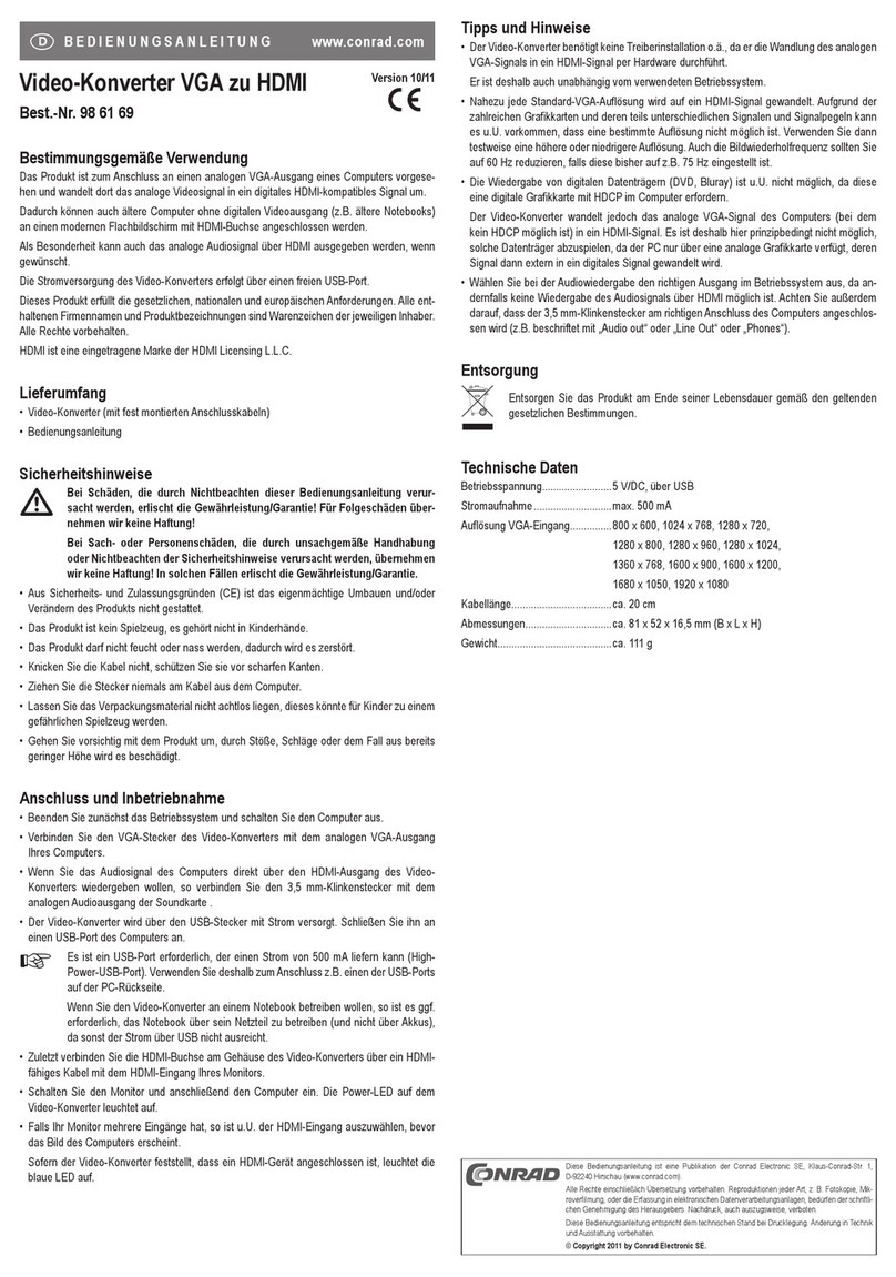 Conrad 98 61 69 operating instructions
