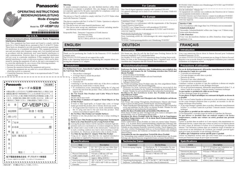 Panasonic CF-VEBP12U User manual