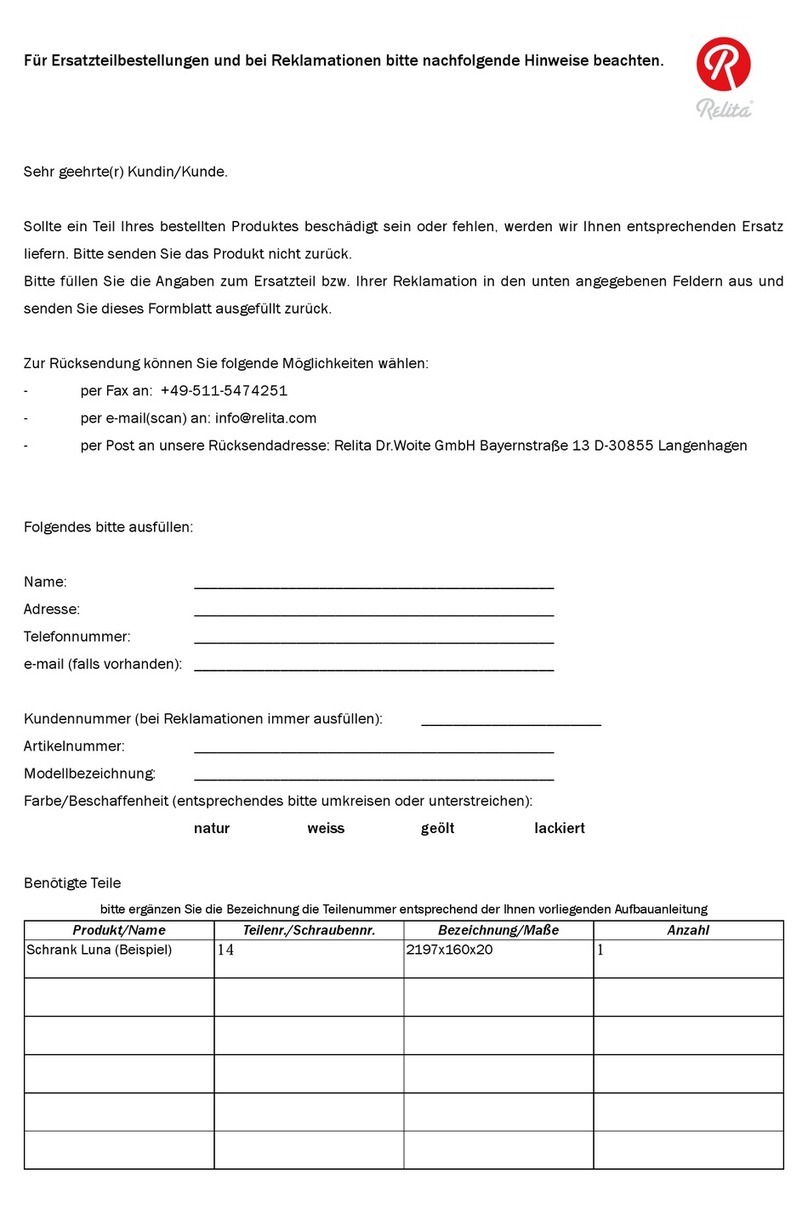 Relita KICK 005/18 instruction manual