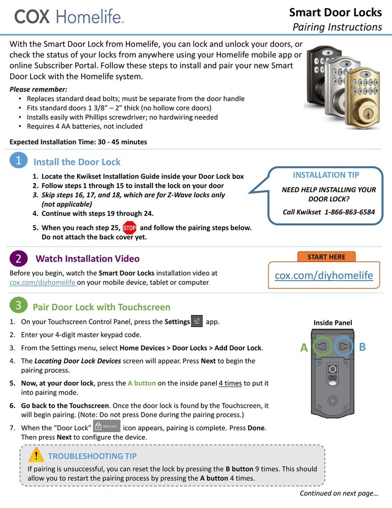 COX Homelife User manual