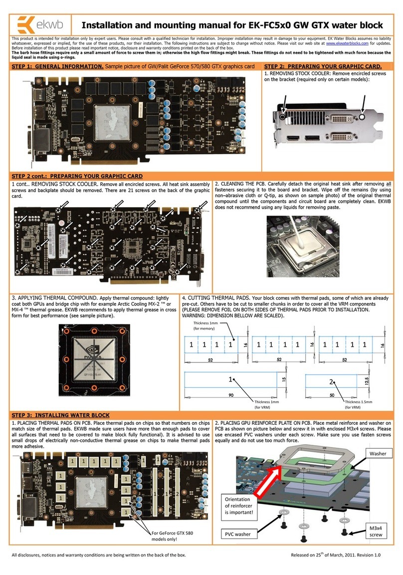 ekwb EK-FC5x0 GW GTX water block INSTALLATION AND MOUNTING MANUAL