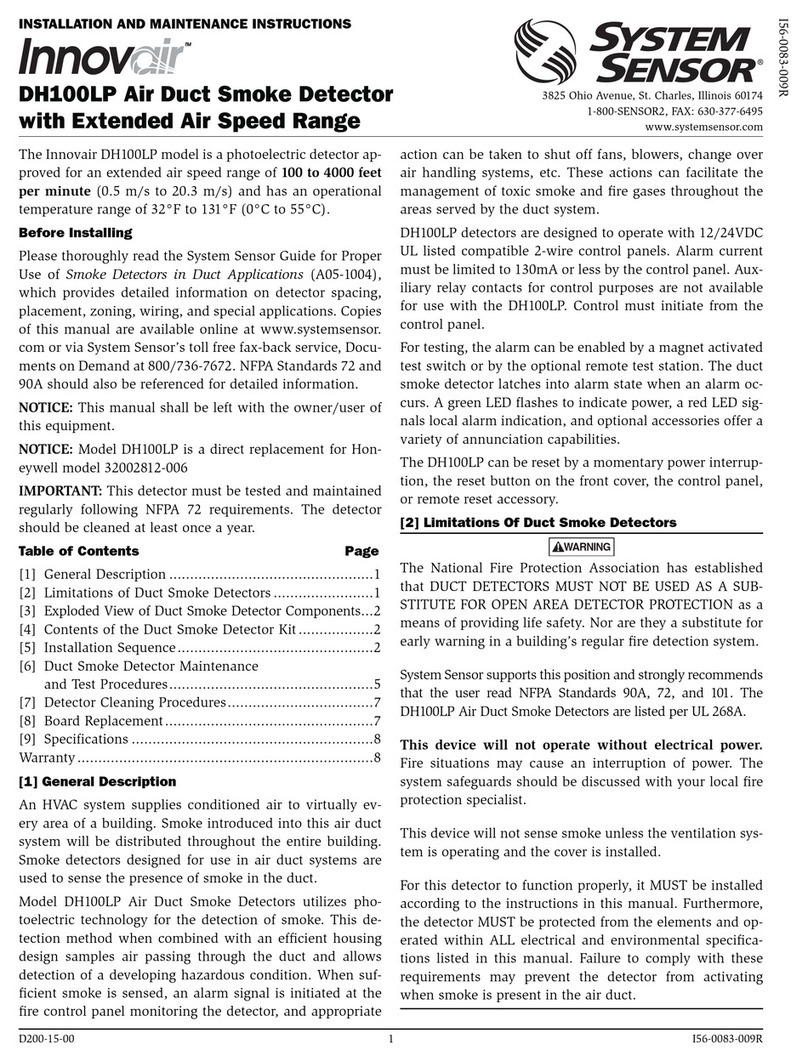System Sensor Innovair DH100LP User manual
