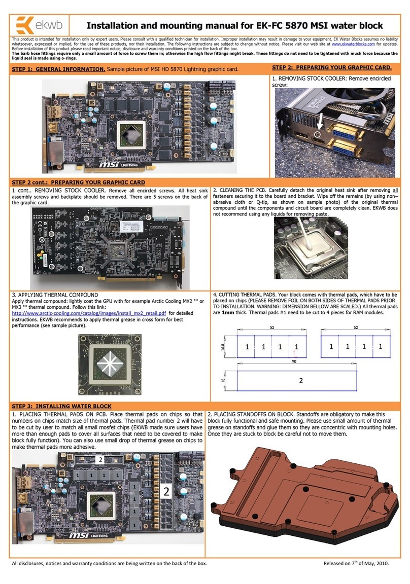 ekwb EK-FC 5870 MSI INSTALLATION AND MOUNTING MANUAL