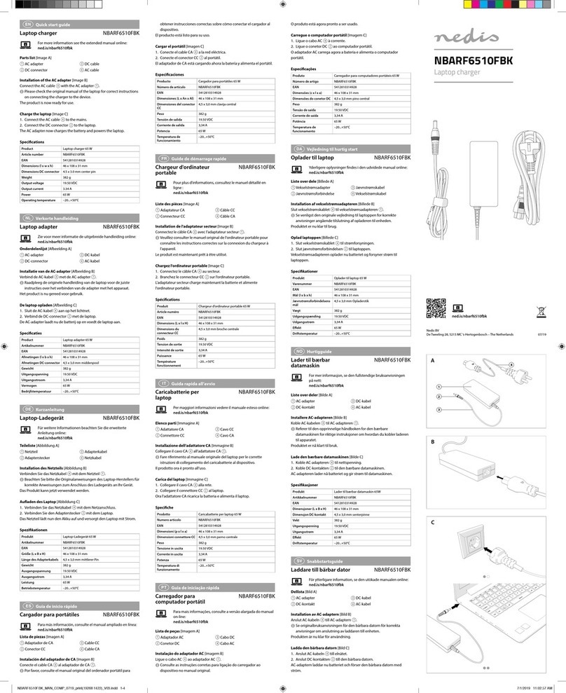 nedis NBARF6510FBK quick start guide