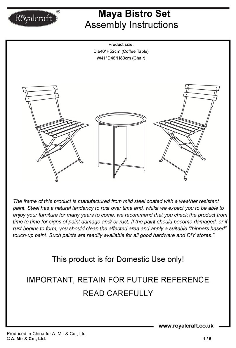 Royalcraft Maya Bistro Set Assembly instructions
