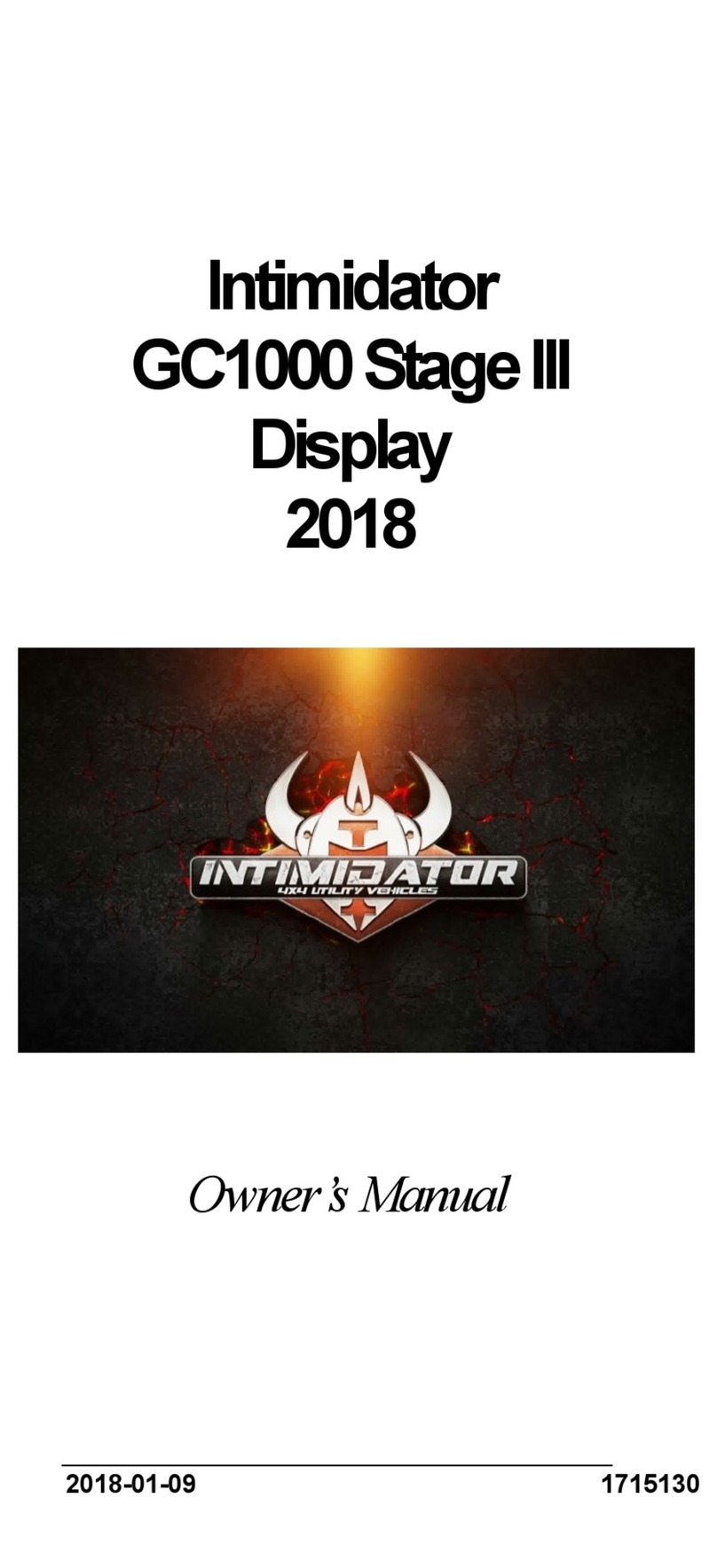 Intimidator GC1000 Stage III owner's manual