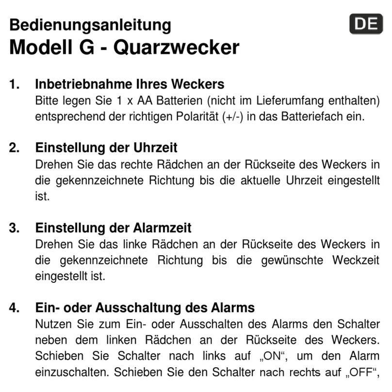 Technoline G User manual