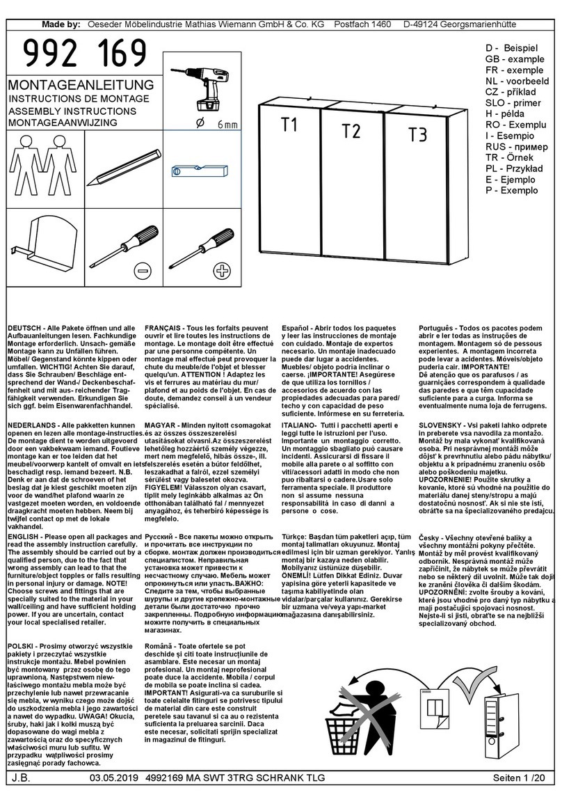 WIEMANN Shanghai Assembly instructions WIEMANN Shanghai Assembly instructions