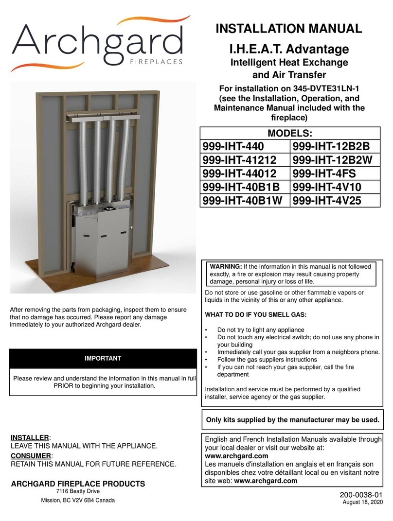Archgard I.H.E.A.T. Advantage 999-IHT-440 installation manual Archgard I.H.E.A.T. Advantage 999-IHT-440 installation manual