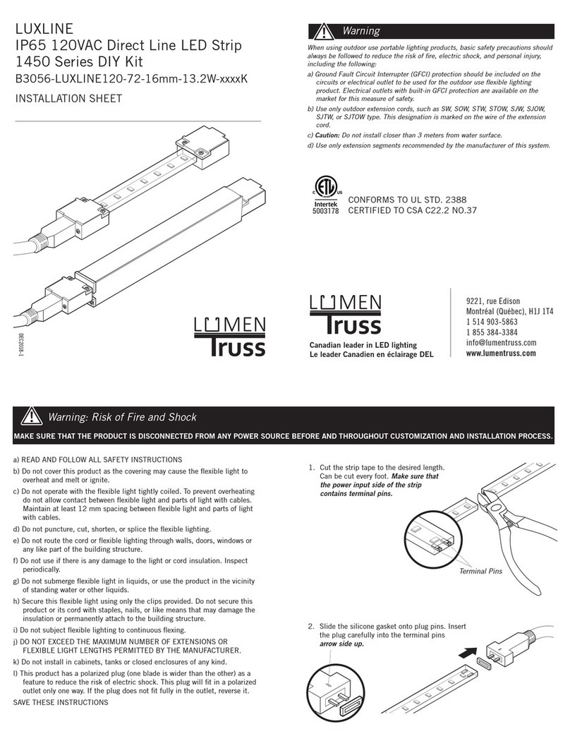 LumenTruss Luxline 1450 Series Installation sheet