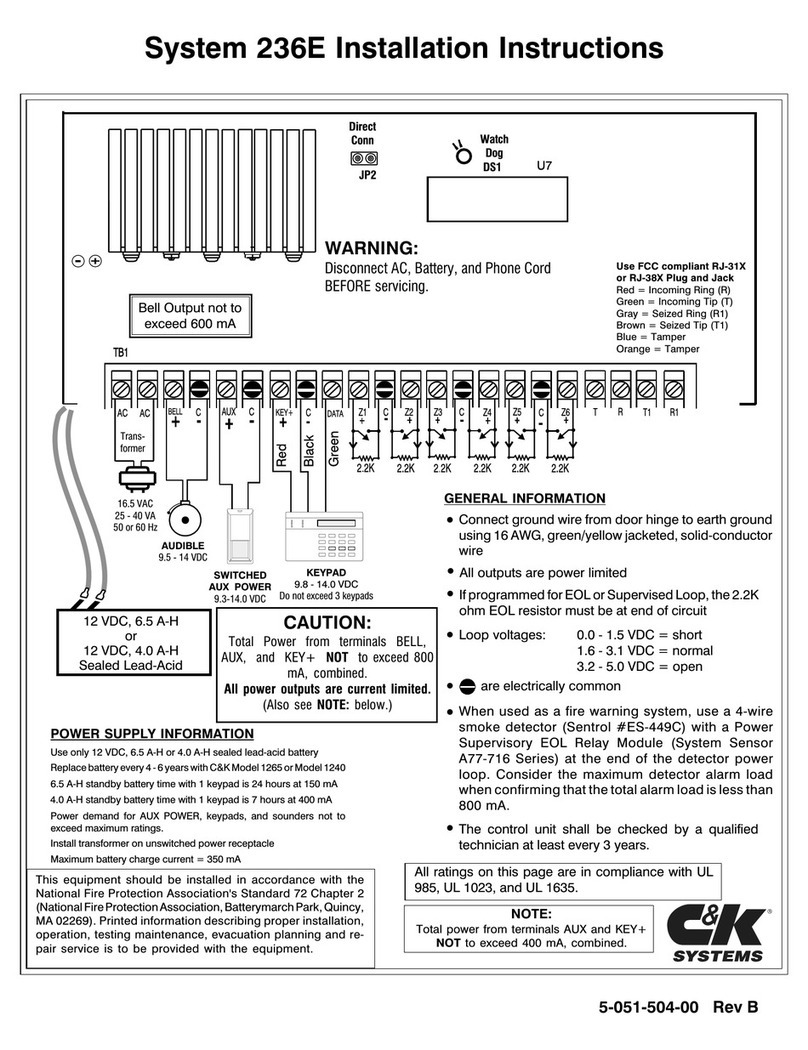 C & K Systems 236E installation instructions C & K Systems 236E installation instructions