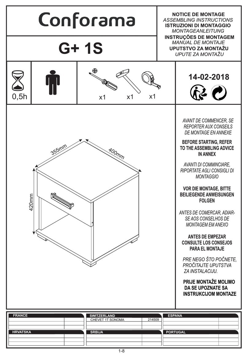 CONFORAMA LORIE III G+ 1S 214509 Installation guide