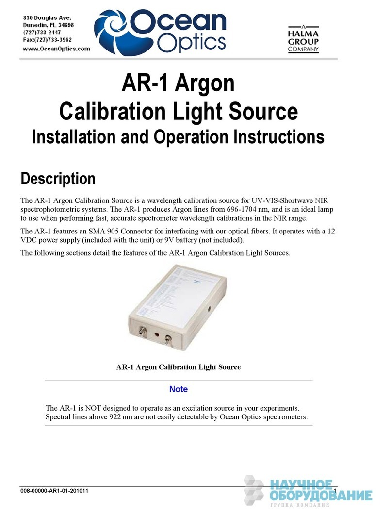Halma Ocean Optics AR-1 Installation and operation instructions