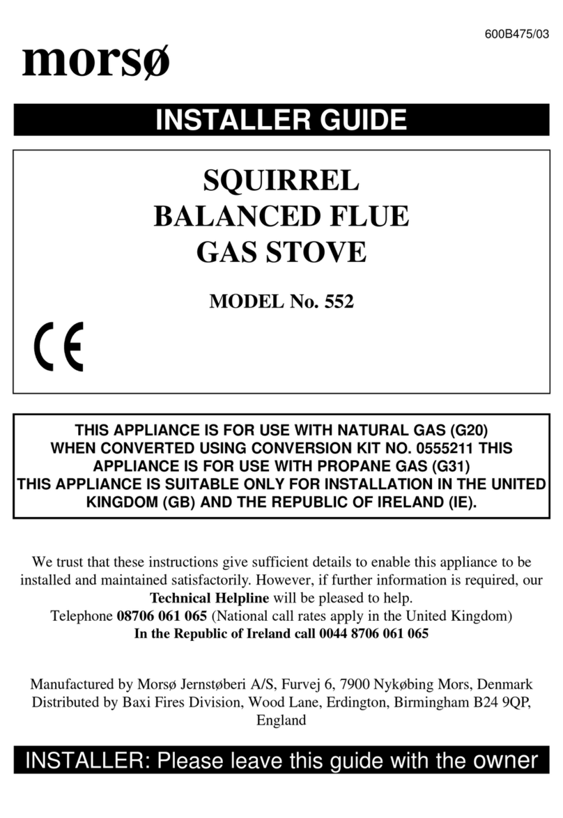 Morso SQUIRREL 552 Installer's guide