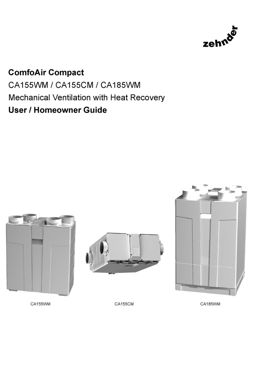 Zehnder Rittling ComfoAir Compact CA155WM User manual